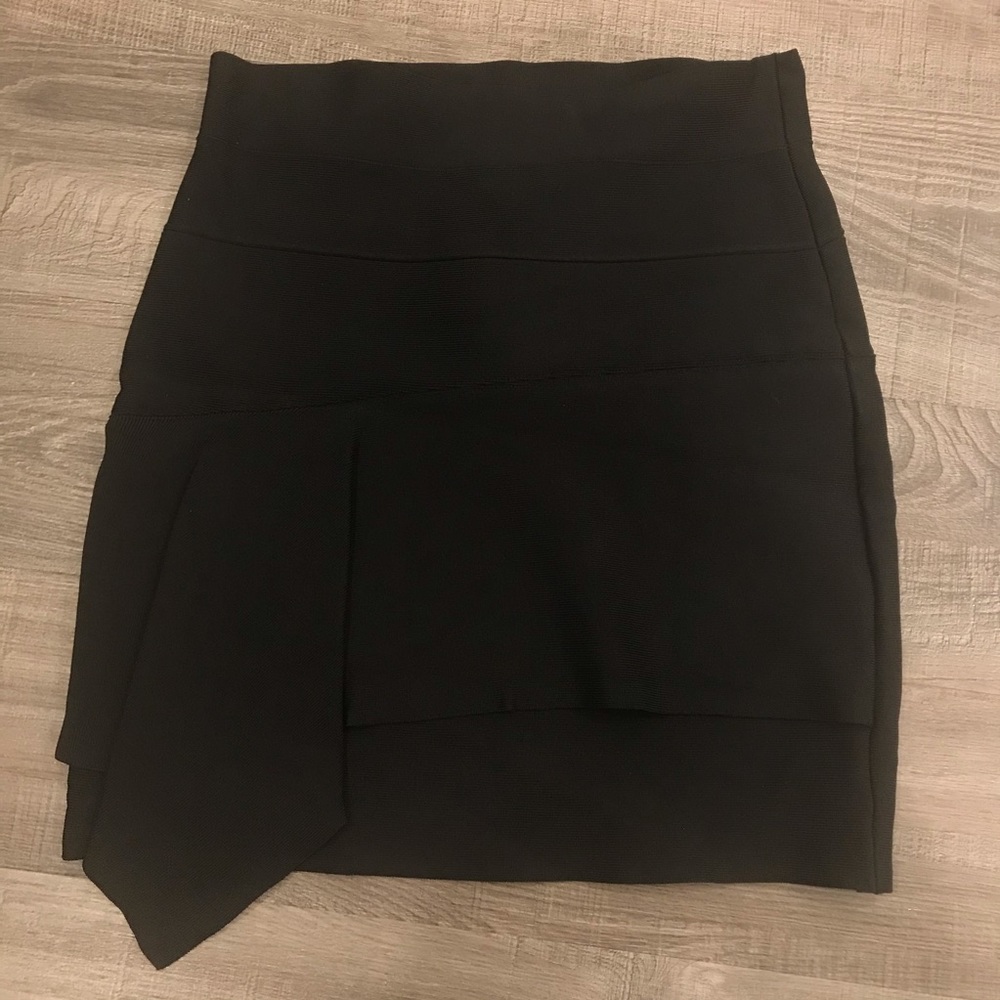 BCBG Maxazria bandage skirt with front flap pleat